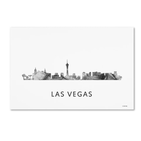 Marlene Watson 'Las Vegas Nevada Skyline WB-BW' Canvas Art,16x24